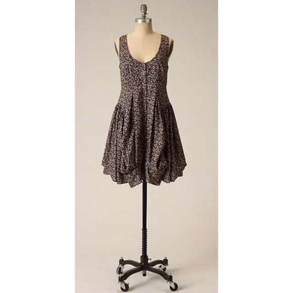 Anthropologie Maeve Y2K Alyssum Ditsy Floral Bustled Laganlook Dress SZ 12 - Picture 1 of 12